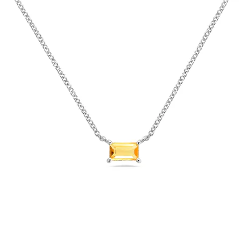 Collier La Délicatesse Citrine 0.36ct en Or Blanc 750 mill.