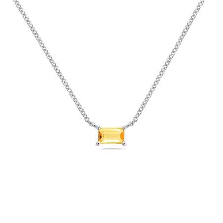 Collier La Délicatesse Citrine 0.36ct en Or Blanc 750 mill.