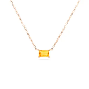 Collier La Délicatesse Citrine 0.36ct en Or Rose 750 mill.