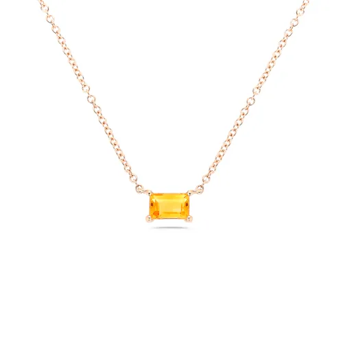 Collier La Délicatesse Citrine 0.36ct en Or Rose 750 mill.