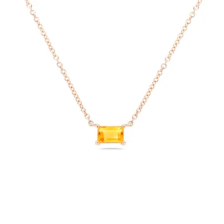 Collier La Délicatesse Citrine 0.36ct en Or Rose 750 mill.