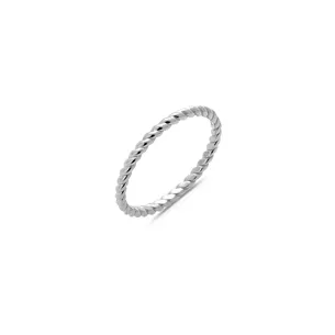 Bague La Délicatesse Torsade en Or Blanc 750 mill. 