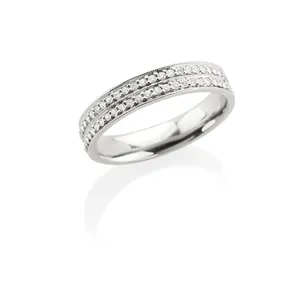 Alliance Demi-Tour Diamants Brillant  en Or Blanc 