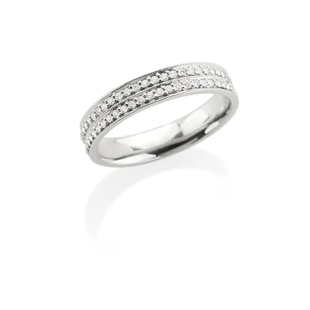 Alliance Demi-Tour Diamants Brillant  en Or Blanc 