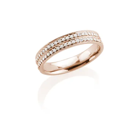 Alliance Demi-Tour Diamants Brillant  en Or Blanc 