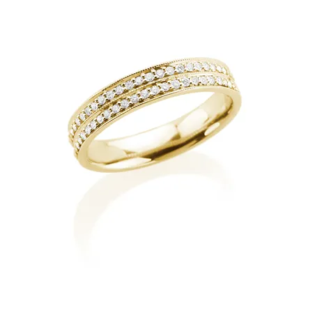 Alliance Demi-Tour Diamants Brillant  en Or Blanc 