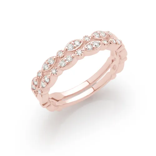 Aliance Demi-Tour Diamants Brillant  en Or Blanc 