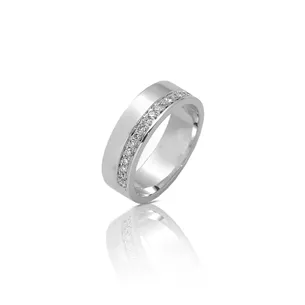 Alliance Demi-Tour Diamants Brillant  en Or Blanc 