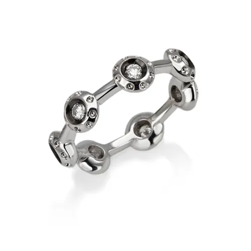 Alliance Tour Complet Diamants Brillant  en Or Blanc 