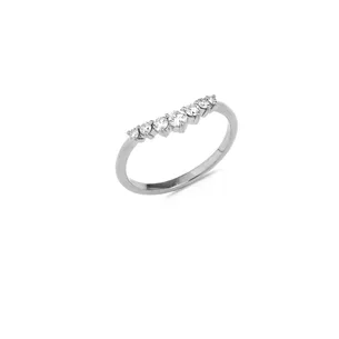 Alliance Demi-Tour Diamants Brillant  en Or Blanc 