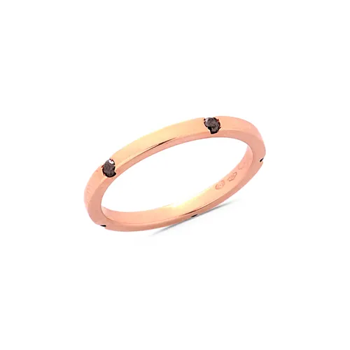 Alliance Luciole Demi-Tour Diamants noirs Brillant  en Or Rose 