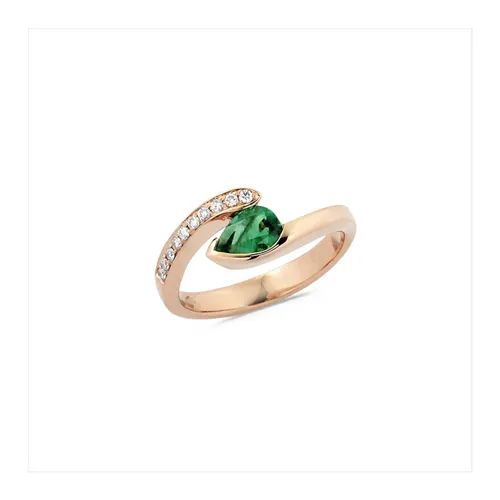 Bague Emeraude entourage Diamants en Or 