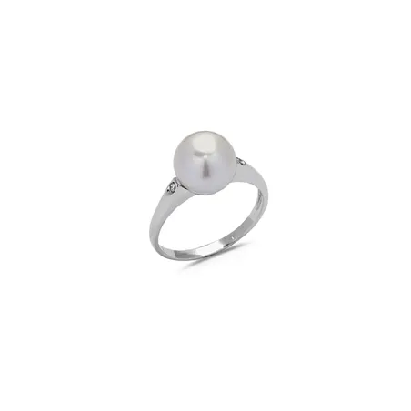 Bague Perle de Chineet Diamants en Or