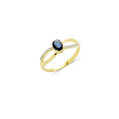 Bague Saphir et Diamants en Or 