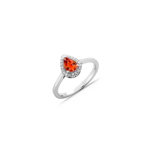 Bague Saphir Orange et Diamants en Or