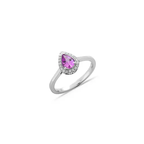 Bague Saphir Rose et Diamants en Or