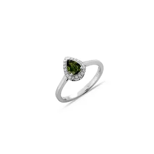 Bague Saphir Vert et Diamants en Or