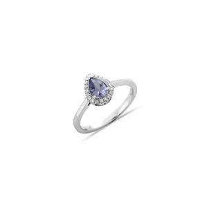 Bague Saphir Violet et Diamants en Or