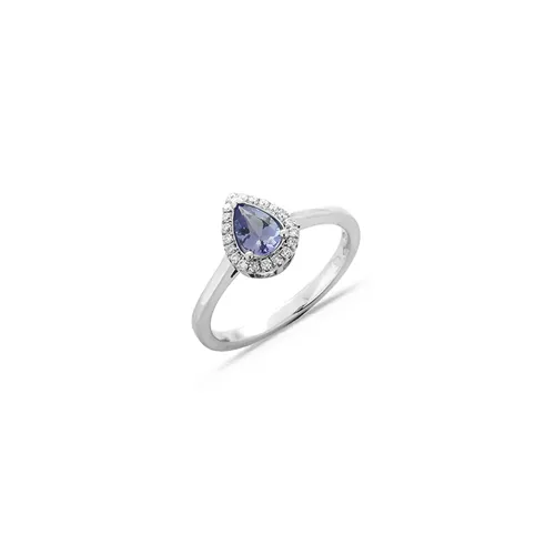 Bague Saphir Violet et Diamants en Or