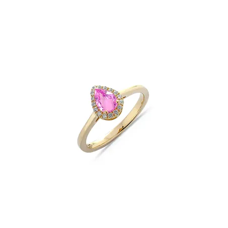 Bague Saphir Rose et Diamants en Or