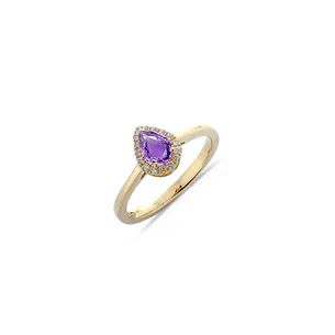 Bague Saphir Violet et Diamants en Or