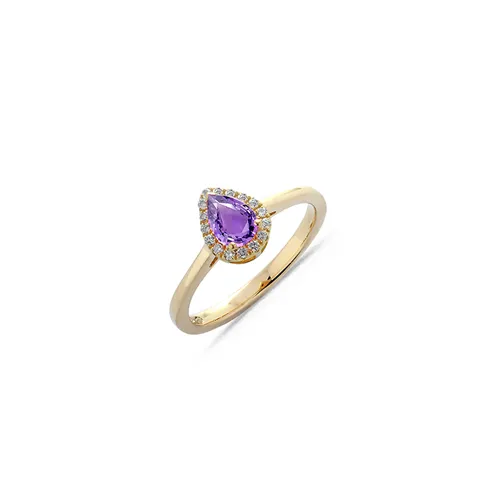 Bague Saphir Violet et Diamants en Or