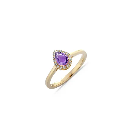 Bague Saphir Violet et Diamants en Or