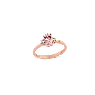 Bague Morganite et Diamants en Or