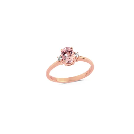Bague Morganite et Diamants en Or