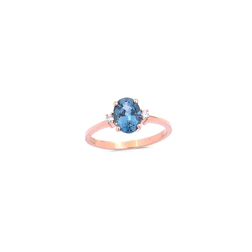 Bague Topaze Blue London et Diamants en Or 