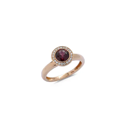 Bague Grenat et Diamants en Or 