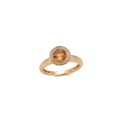 Bague Citrine et Diamants en Or
