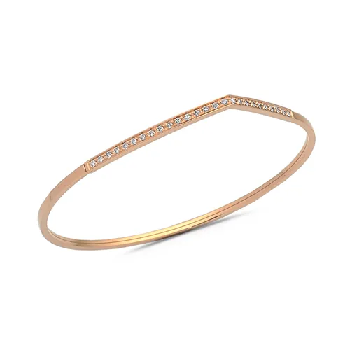 Bracelet Jonc Emeraude Oval et Diamants en Or 
