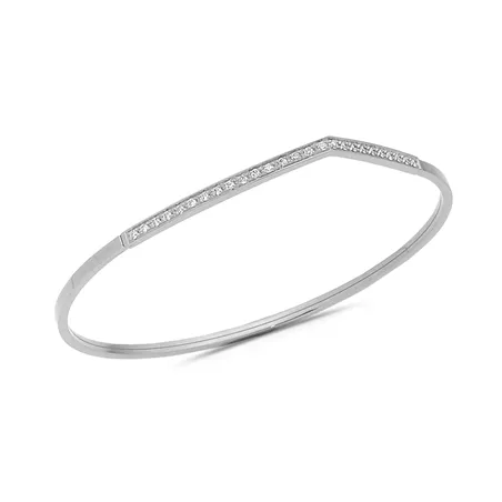 Bracelet Jonc Emeraude Oval et Diamants en Or 