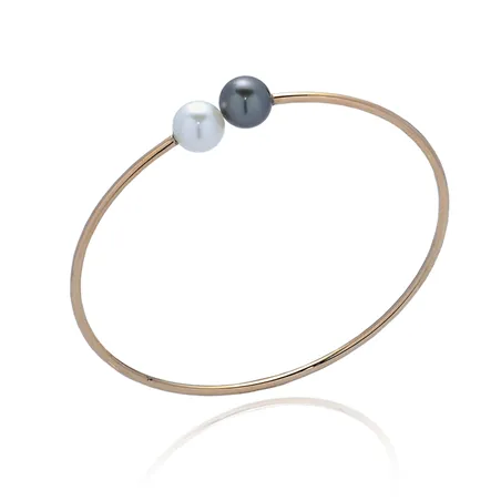 Bracelet Perles Bicolores en Or