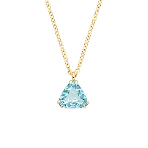 Collier Aigue Marine Trillon en Or Jaune 