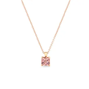 Collier Tourmaline Coussin en Or Rose 