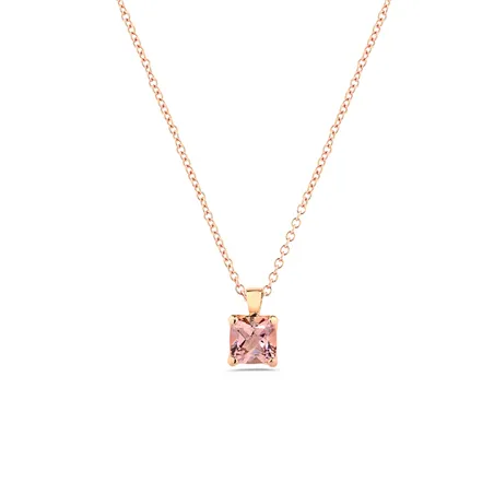 Collier Tourmaline Coussin en Or Rose 