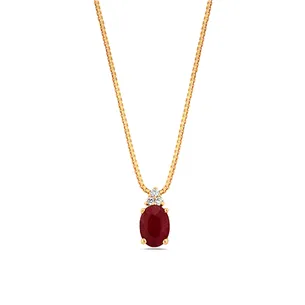 Collier Rubis et Diamants en Or Jaune 