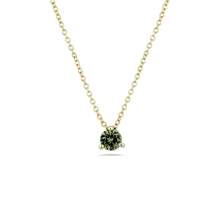 Collier Saphir Vert 0.55ct en Or Jaune 