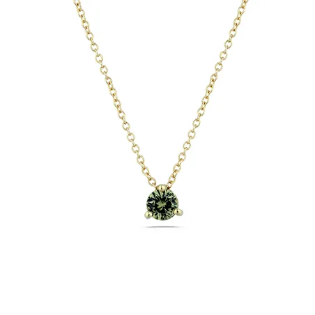 Collier Saphir Vert 0.55ct en Or Jaune 