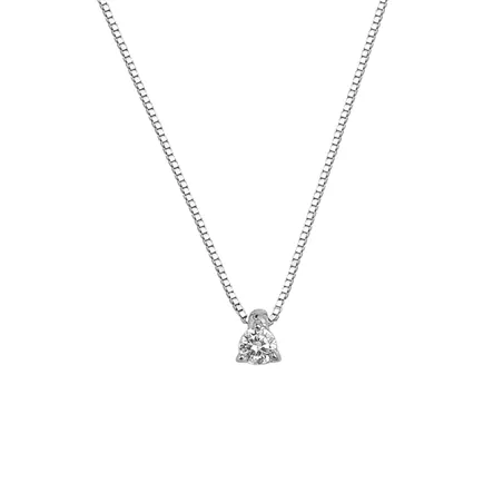 Collier Solitaire Diamant en Or Blanc 