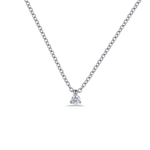 Collier Solitaire Diamant en Or Blanc 