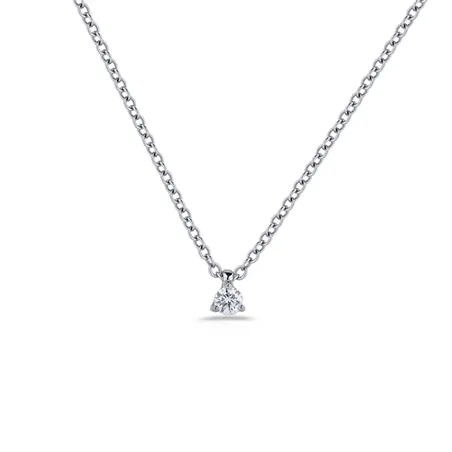 Collier Solitaire Diamant en Or Blanc 