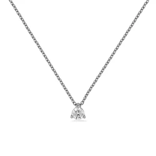 Collier Solitaire Diamant en Or Blanc 