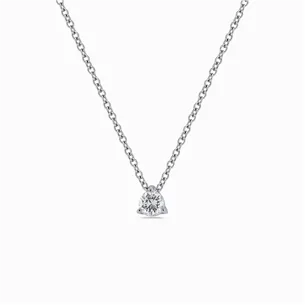 Collier Solitaire Diamant en Or Blanc 