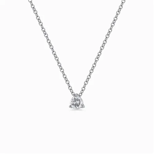 Collier Solitaire Diamant en Or Blanc 