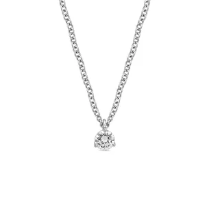 Collier Solitaire Diamant en Or Blanc 