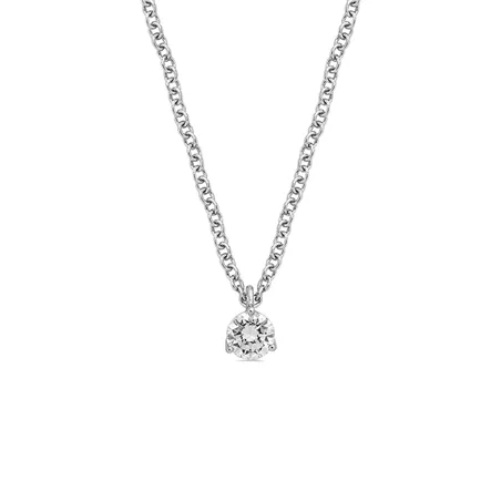 Collier Solitaire Diamant en Or Blanc 