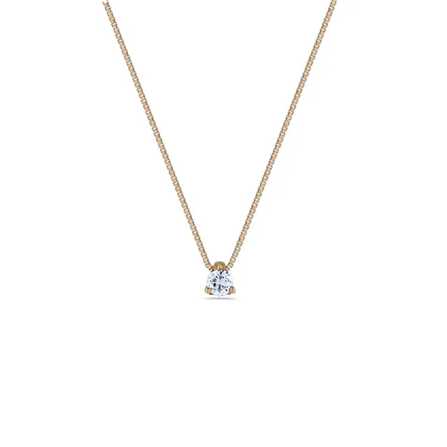 Collier Solitaire Diamant en Or Jaune 